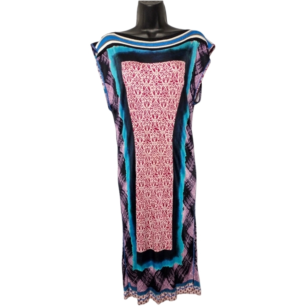 Jean Paul Gaultier Soleil Vintage Knit Collar Liquid Jersey Dress